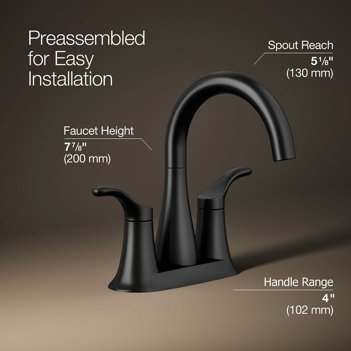 KOHLER K-27388-4K Simplice Centerset bathroom sink faucet, 1.0 gpm