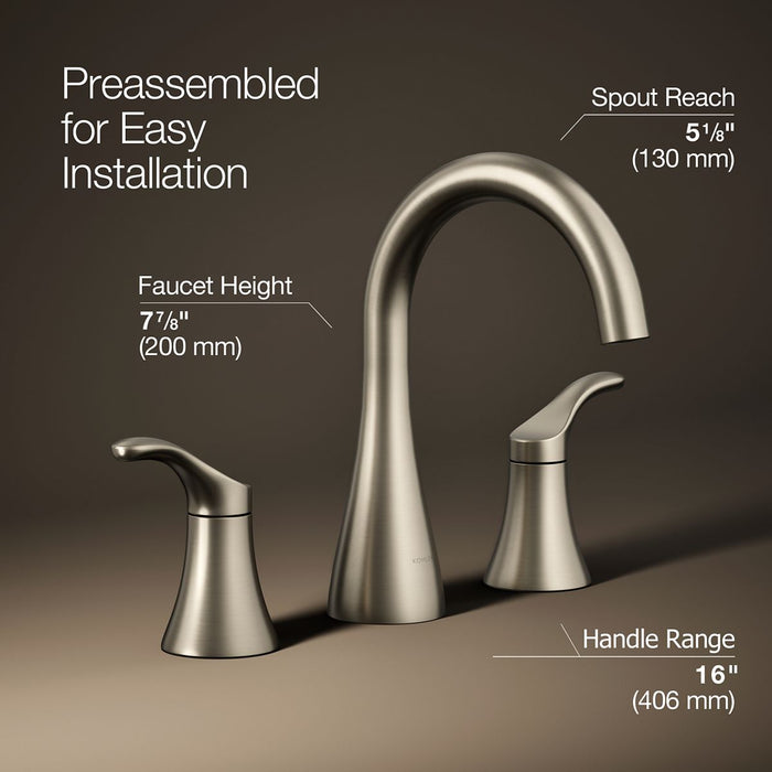 Kohler Simplice Widespread bathroom sink faucet, 1.2 gpm
