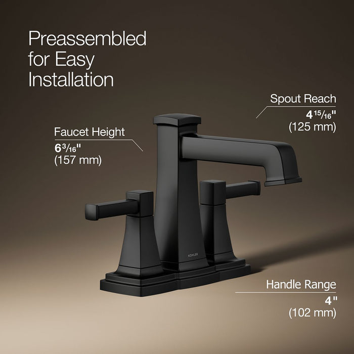 KOHLER KOHLER K-27398-4 Riff Centerset bathroom sink faucet, 1.2 gpm