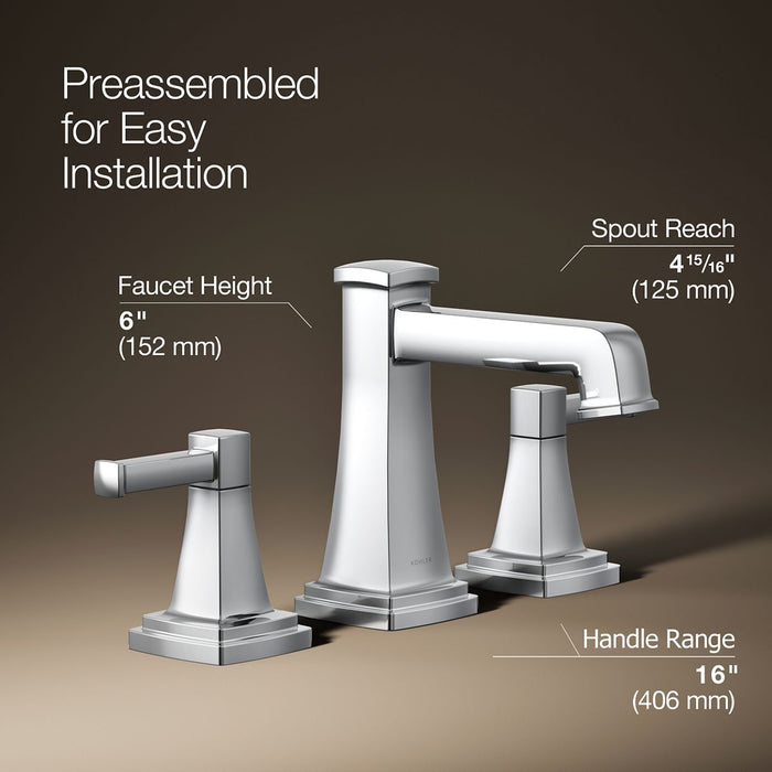 KOHLER K-27399-4N Riff Widespread bathroom sink faucet, 0.5 gpm