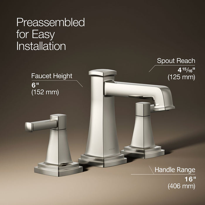 KOHLER K-27399-4N Riff Widespread bathroom sink faucet, 0.5 gpm