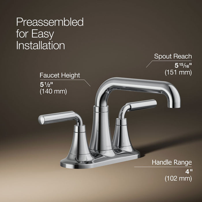 KOHLER K-27414-4 Tone Centerset bathroom sink faucet, 1.2 gpm