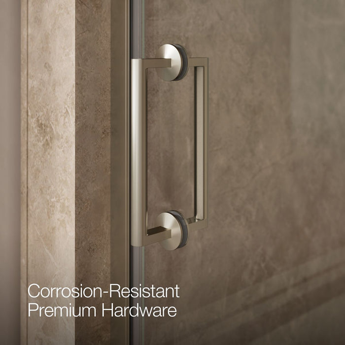 KOHLER K-27577-10L Components Frameless pivot shower door, 71-5/8" H x 27-5/8 - 28-3/8" W, with 3/8" thick Crystal Clear...