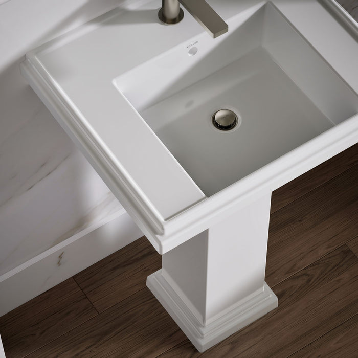 KOHLER K-2757-1 Tresham 24" square pedestal bathroom sink