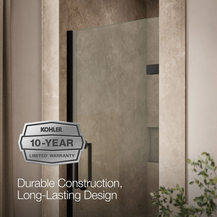 KOHLER K-27583-10L Components Frameless pivot shower door, 71-5/8" H x 29-5/8 - 30-3/8" W, with 3/8" thick Crystal Clear...