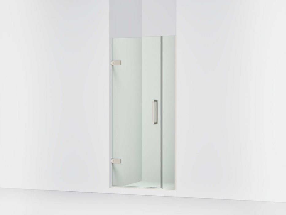 KOHLER K-27588-10L Composed Frameless pivot shower door, 71-9/16" H x 33-5/8 - 34-3/8" W, with 3/8" thick Crystal Clear...