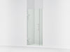 KOHLER K-27588-10L Composed Frameless pivot shower door, 71-9/16" H x 33-5/8 - 34-3/8" W, with 3/8" thick Crystal Clear...