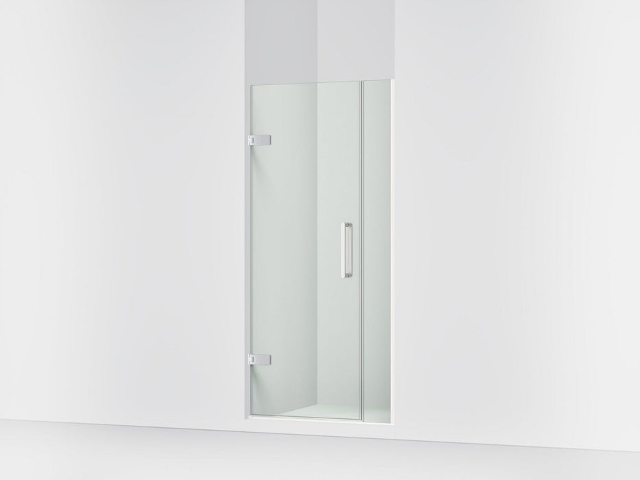 KOHLER K-27588-10L Composed Frameless pivot shower door, 71-9/16" H x 33-5/8 - 34-3/8" W, with 3/8" thick Crystal Clear...