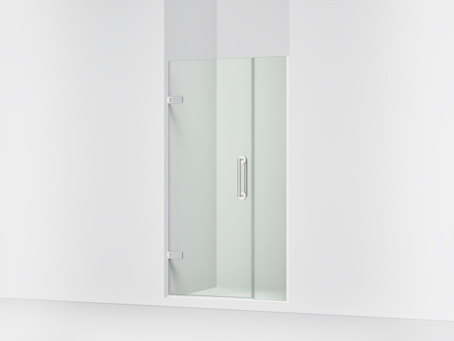 KOHLER K-27589-10L Components Frameless pivot shower door, 71-9/16" H x 33-5/8 - 34-3/8" W, with 3/8" thick Crystal Clear...