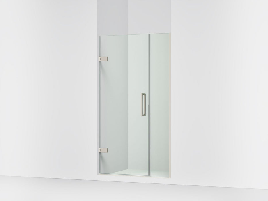 KOHLER K-27600-10L Composed Frameless pivot shower door, 71-9/16" H x 39-5/8 - 40-3/8" W, with 3/8" thick Crystal Clear...