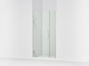 KOHLER K-27600-10L Composed Frameless pivot shower door, 71-9/16" H x 39-5/8 - 40-3/8" W, with 3/8" thick Crystal Clear...
