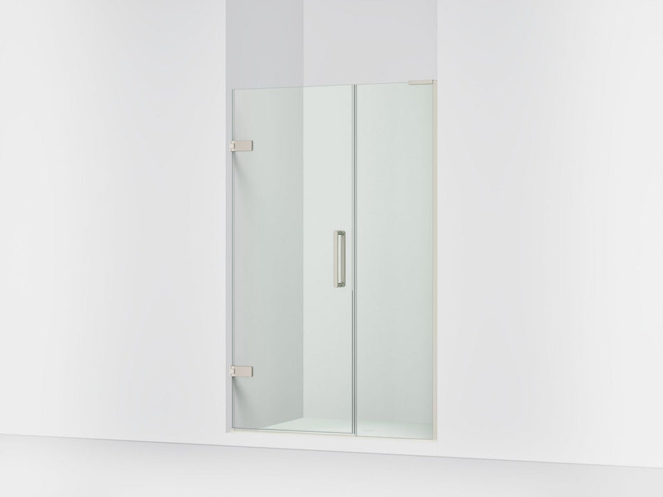 KOHLER K-27604-10L Composed Frameless pivot shower door, 71-3/4" H x 45-1/4 - 46" W, with 3/8" thick Crystal Clear glass