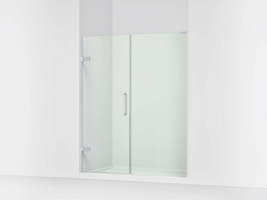 KOHLER K-27616-10L Composed Frameless pivot shower door, 71-3/4" H x 57-1/4 - 58" W, with 3/8" thick Crystal Clear glass,...