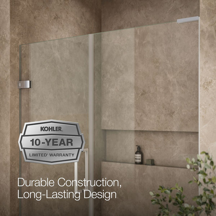 KOHLER K-27618-10L Composed 71-3/4" H pivot shower door with 3/8"-thick glass, bright polished silver - view 5