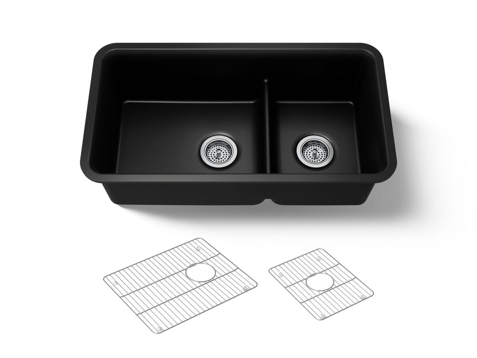 Kohler Cairn Smart Divide 33-1/2" undermount double-bowl kitchen sink