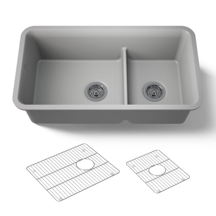 KOHLER K-27786 Cairn Smart Divide 33-1/2" undermount double-bowl kitchen sink