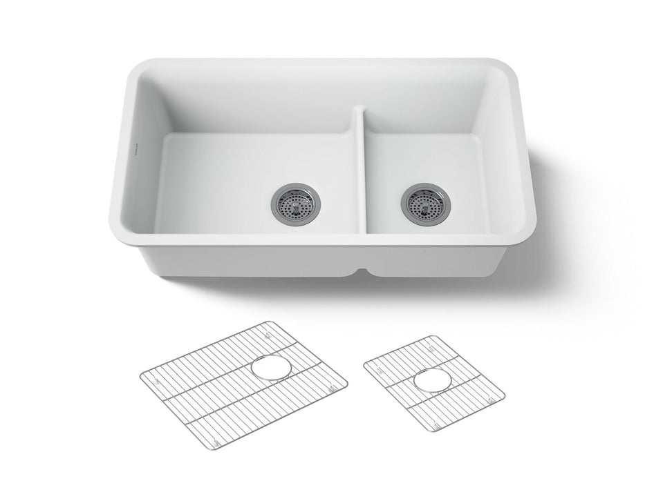 KOHLER K-27786 Cairn Smart Divide 33-1/2" undermount double-bowl kitchen sink