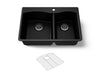 KOHLER K-28002-1 Kennon 33" top-/undermount double-bowl kitchen sink