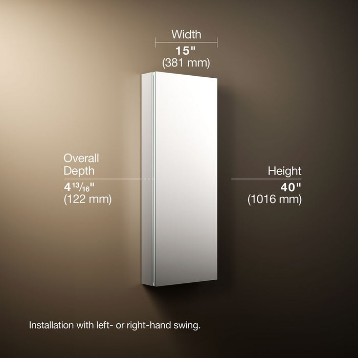 3/4 view of product with dimensions