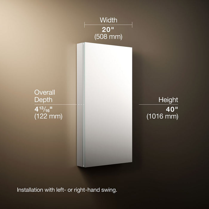 3/4 view of product with dimensions