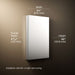 3/4 view of product with dimensions