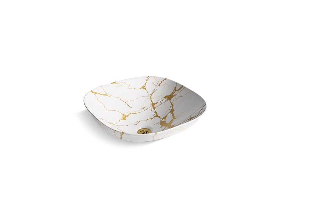 KOHLER K-28038-AUR Aureus 16-3/4" square vessel bathroom sink, no overflow