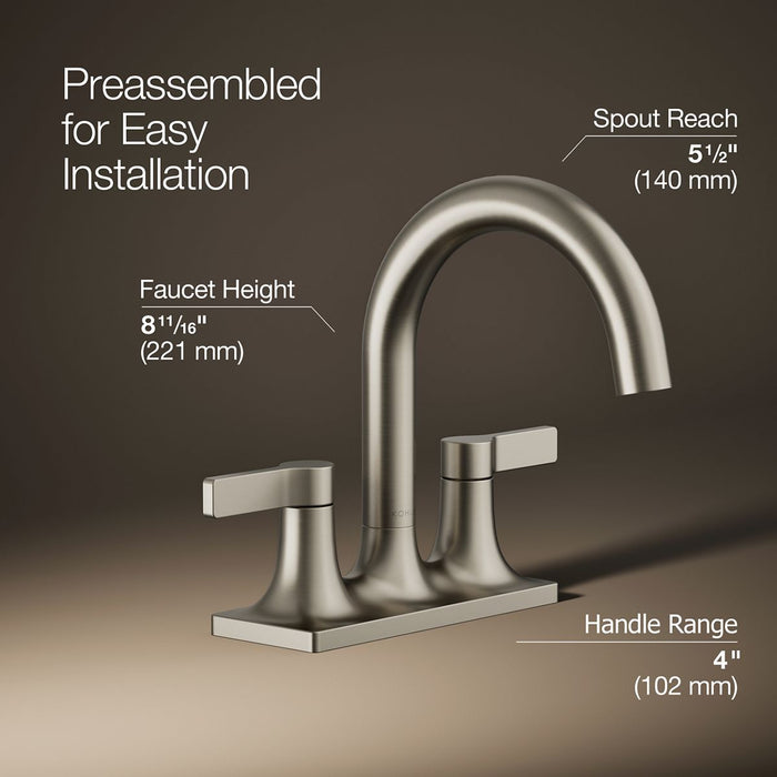 Kohler Venza Centerset bathroom sink faucet, 1.2 gpm