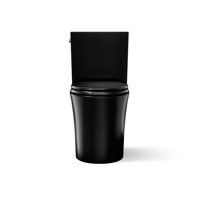 KOHLER K-28161 Veil Two-piece elongated toilet with skirted trapway, 1.28 gpf - Black Black