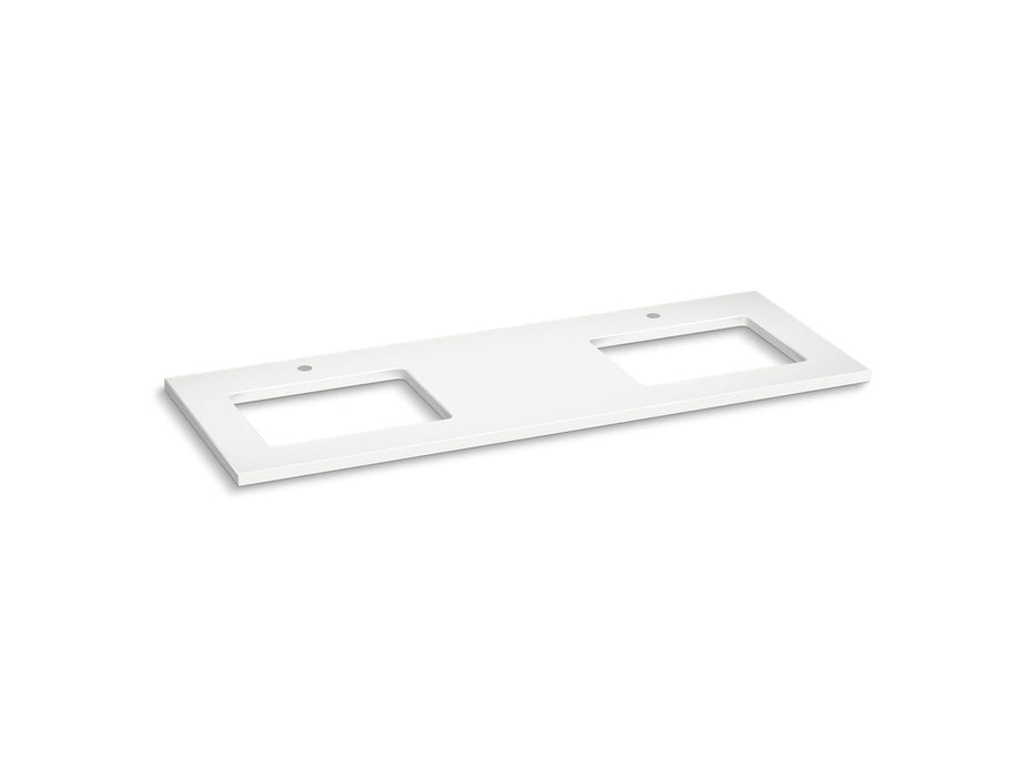 Kohler Silestone 61" quartz vanity top with two rectangular cutouts