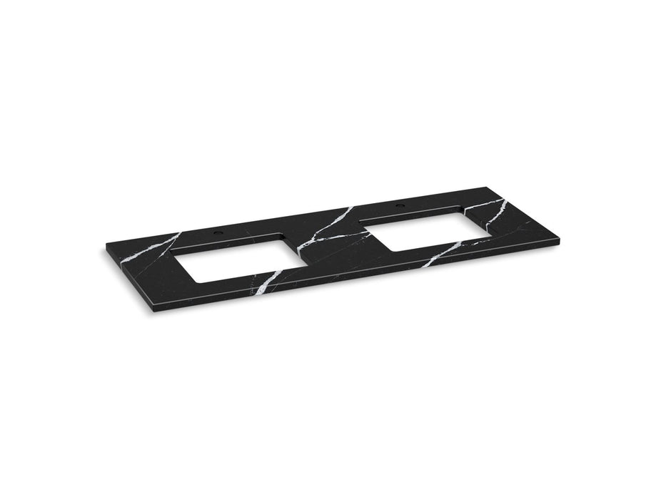 Kohler Silestone 61" quartz vanity top with two rectangular cutouts