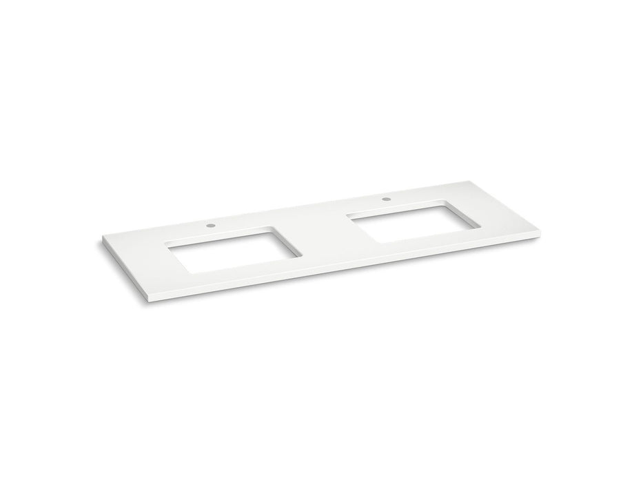 Kohler Silestone 61" quartz vanity top with two rectangular cutouts