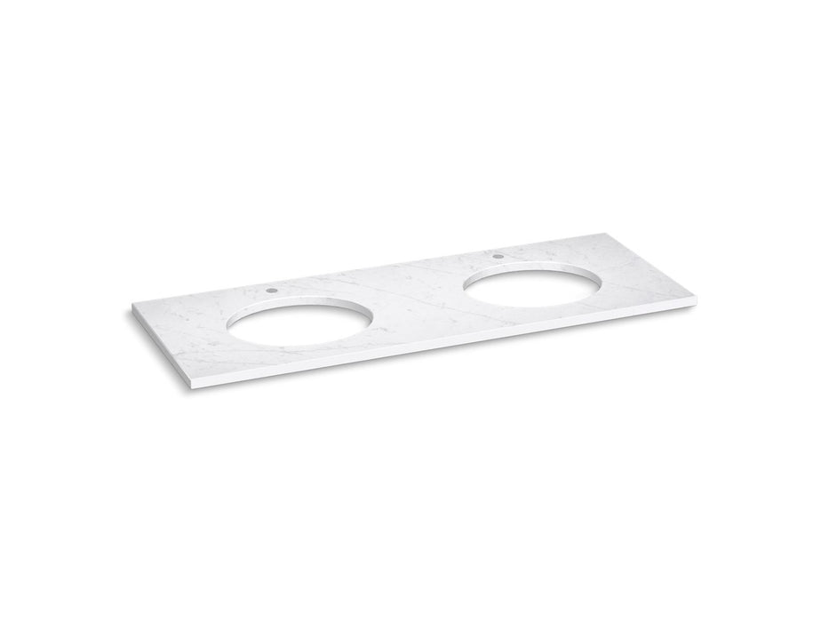 Kohler Silestone quartz 61" vanity top with double oval cutouts