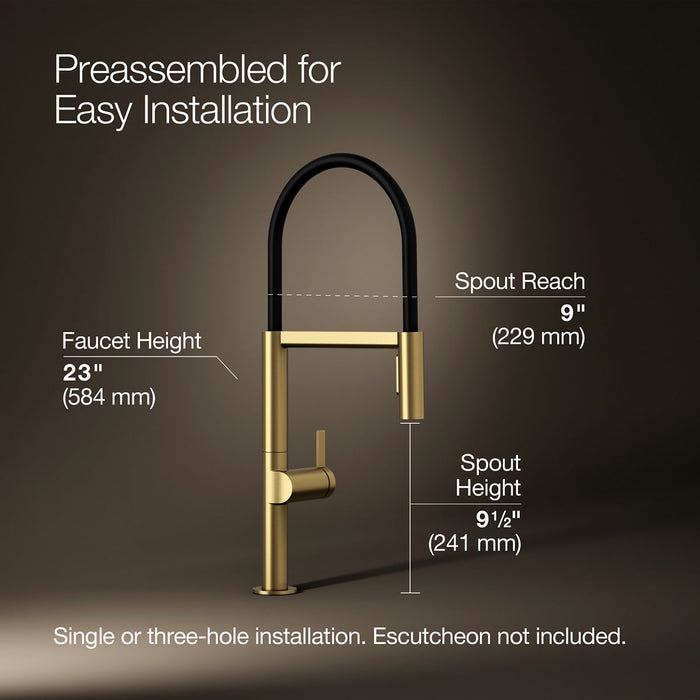 Kohler Components Semi-professional kitchen sink faucet with two-function sprayhead