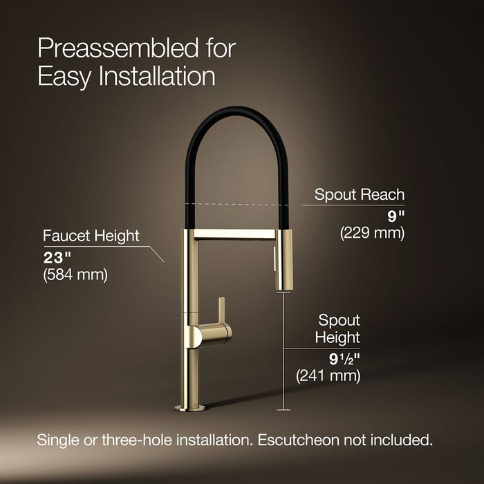 Kohler Components Semi-professional kitchen sink faucet with two-function sprayhead