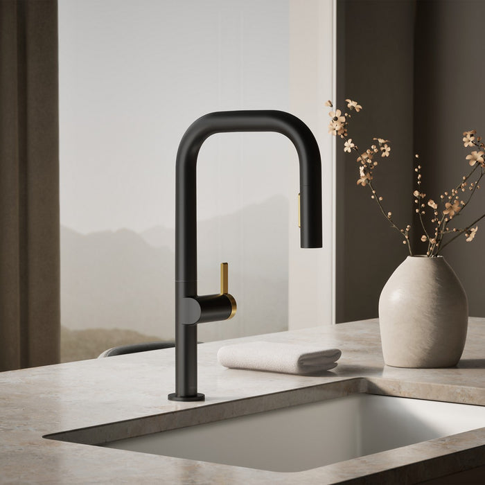 KOHLER K-28269 Components Pull-down kitchen sink faucet with two-function sprayhead