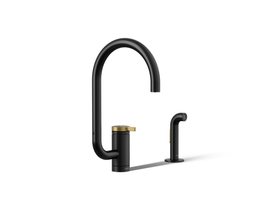 KOHLER K-28272 Components Single-handle kitchen sink faucet with two-function extended-reach spout and side sprayer