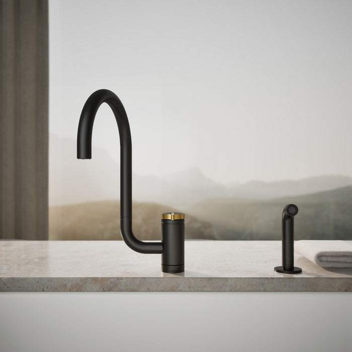 KOHLER K-28272 Components Single-handle kitchen sink faucet with two-function extended-reach spout and side sprayer