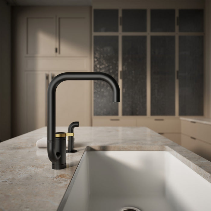 KOHLER K-28274 Components Single-handle kitchen sink faucet with two-function extended-reach spout and side sprayer