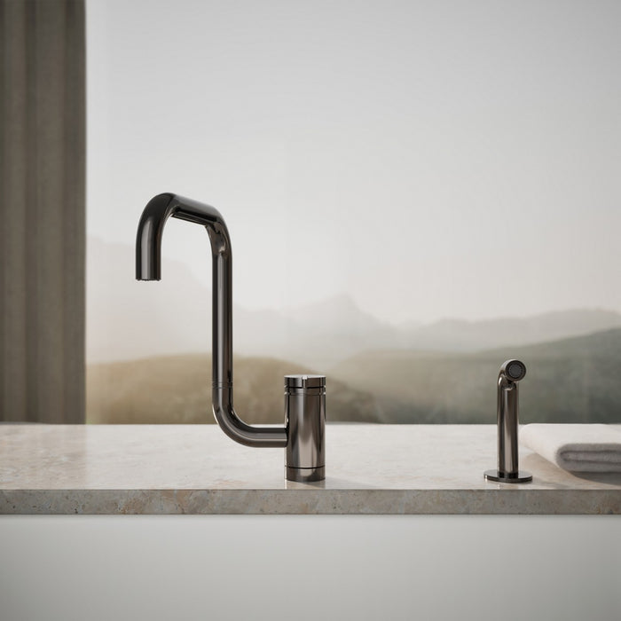 KOHLER K-28274 Components Single-handle kitchen sink faucet with two-function extended-reach spout and side sprayer