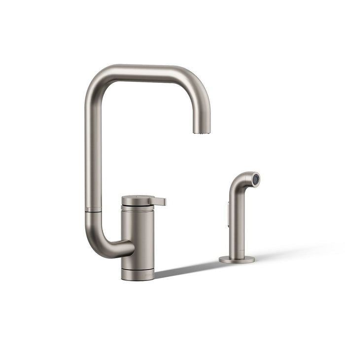 KOHLER K-28274 Components Single-handle kitchen sink faucet with two-function extended-reach spout and side sprayer