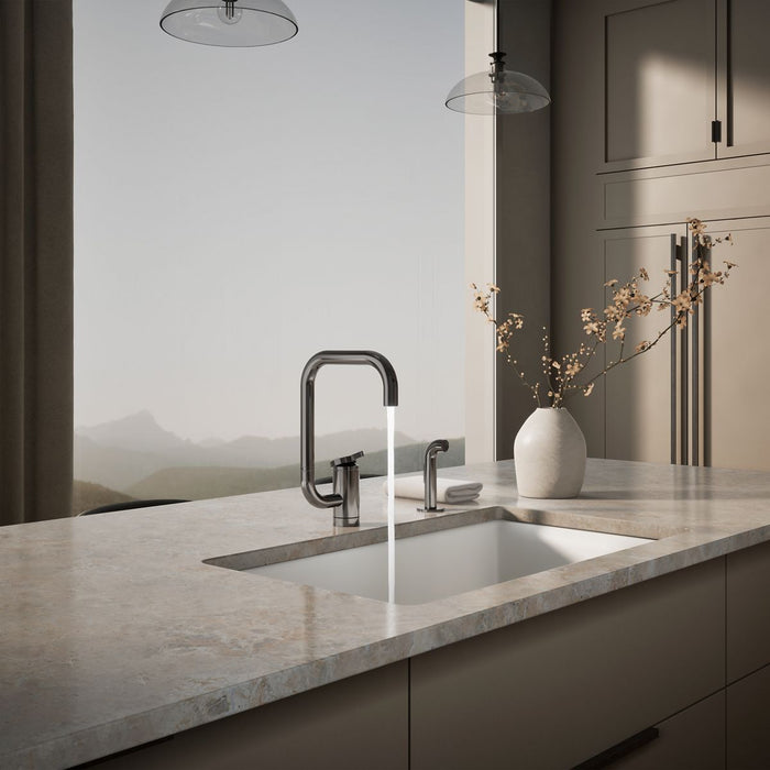 KOHLER K-28274 Components Single-handle kitchen sink faucet with two-function extended-reach spout and side sprayer