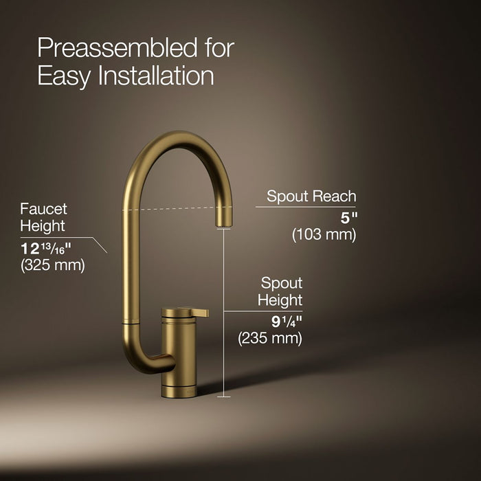 Kohler Components Single-handle bar sink faucet with two-function extended-reach spout