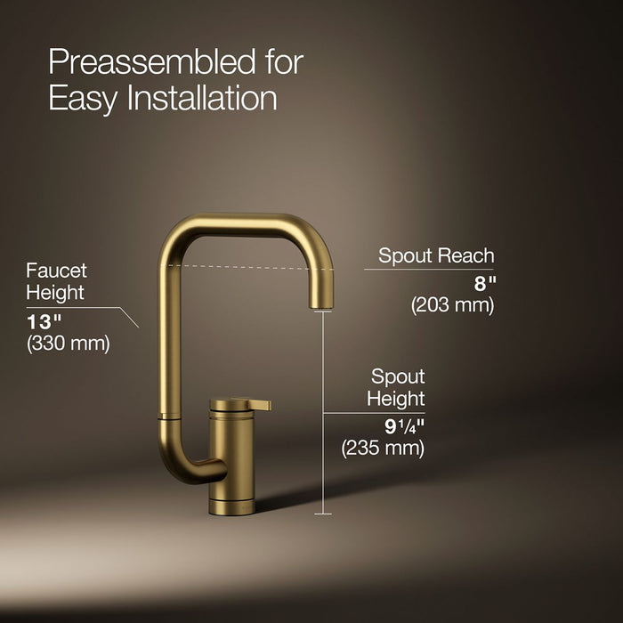 Kohler Components Single-handle bar sink faucet with two-function extended-reach spout