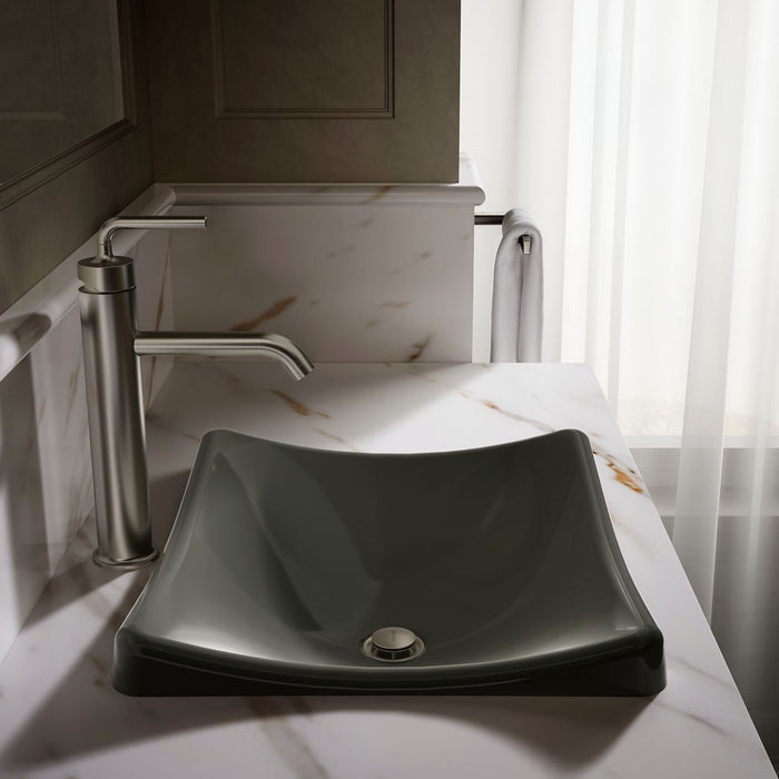 KOHLER DemiLav 18-1/4" rectangular vessel bathroom sink, no overflow