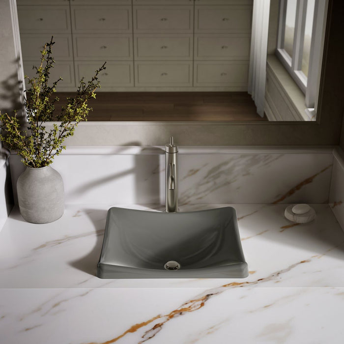KOHLER DemiLav 18-1/4" rectangular vessel bathroom sink, no overflow