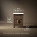 3/4 view of product with dimensions