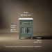 3/4 view of product with dimensions