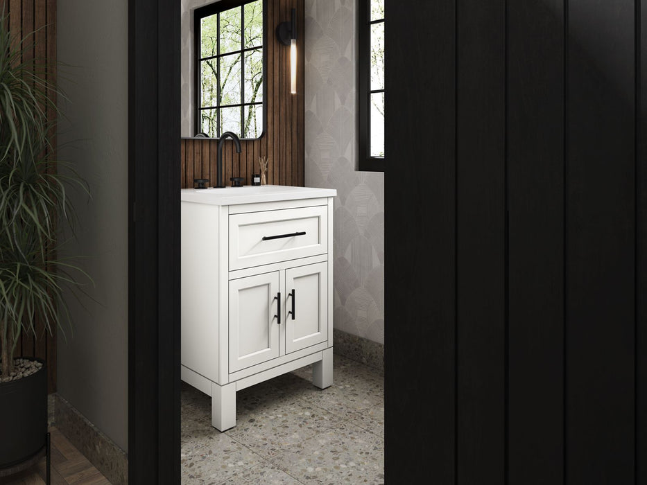 Kohler Quo 24" bathroom vanity cabinet with sink and quartz top