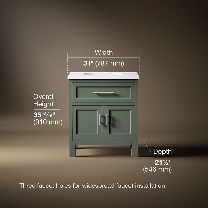 3/4 view of product with dimensions