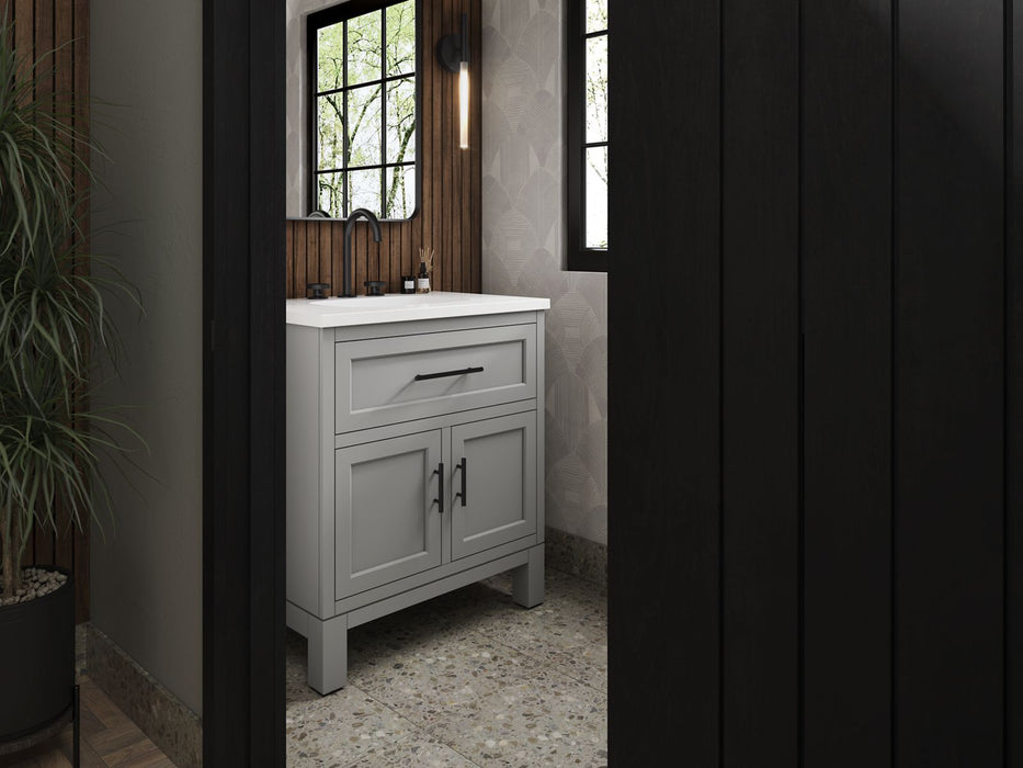Kohler Quo 30" bathroom vanity cabinet with sink and quartz top